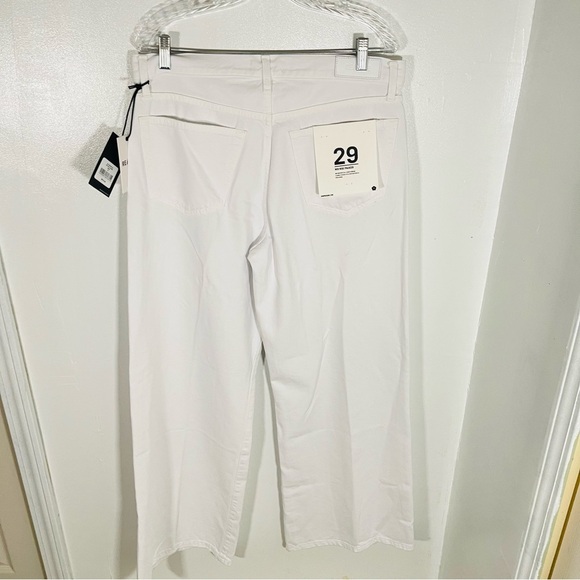 NWT RE/DONE Mid-Rise Palazzo Jeans White Wide-Leg Denim Boho Size 29 Festival - Picture 9 of 10